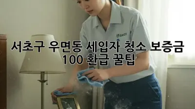 서초구 우면동 세입자 청소🧹, 보증금 100% 환급 꿀팁!